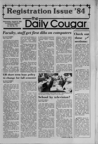 The Daily Cougar. Vol. 50, No. [118], August 8, 1984.