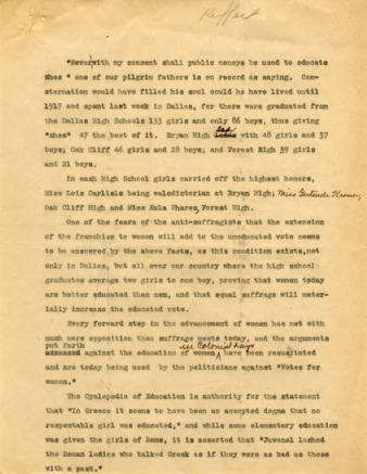 An Essay on Education of Women and its relation to suffrage