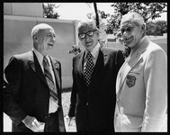 President Philip G. Hoffman with Dr. Robert R. Gilruth and Rep. Bill Swanson