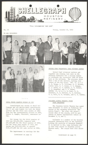 Shellegraph, No. 23, October 25, 1963