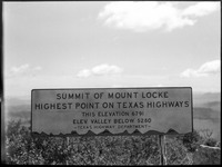 Sign with information on Summit of Mount Locke 