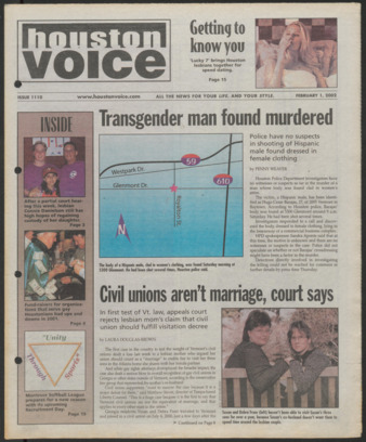 Houston Voice, No. 1110, February 1, 2002