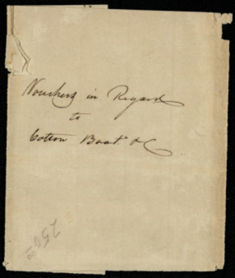 Account record for orders for bales of cotton