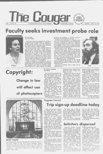 The Daily Cougar. Vol. 44, No. 60, January 19,1978.
