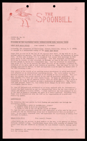 The Spoonbill, Vol. 20, No. 11, March 1972