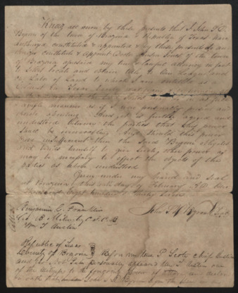 Court document appointing Anson Jones as J. Byron’s attorney