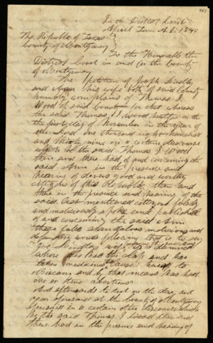 Petition in the case of Joe Lindley and wife vs. Thomas J. Wood