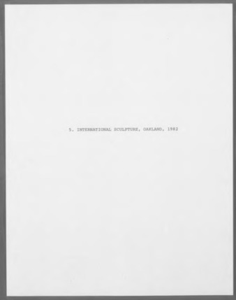 Bert L. Long, Jr. documents for the International Sculpture Conference