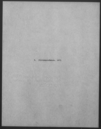 Mary Myart Malott Correspondence, 1971