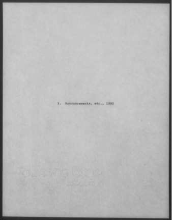 Mary Myart Malott Announcements, Clippings, Catalogues, 1980