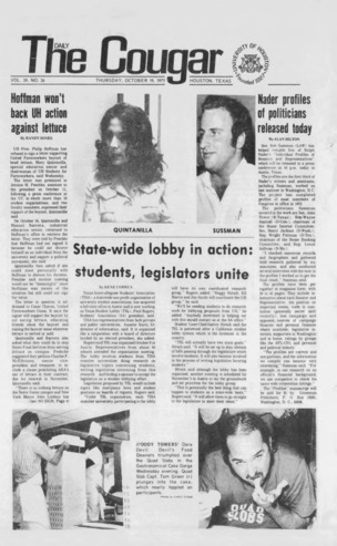 The Daily Cougar. Vol. 39, No. 26, October 19, 1972.