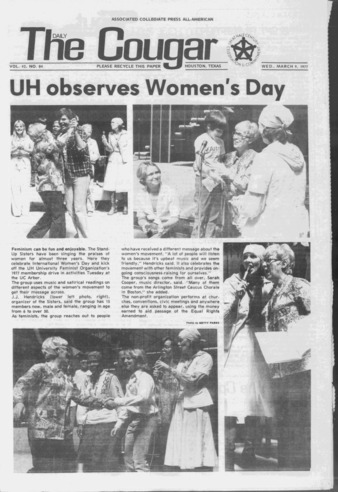 The Daily Cougar. Vol. [43], No. 84, March 9, 1977.