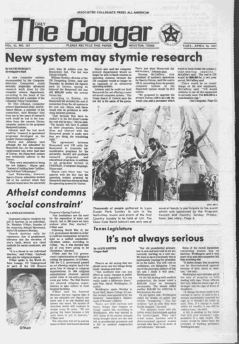 The Daily Cougar. Vol. [43], No. 107, April 26, 1977.