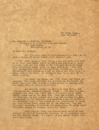 Correspondence between Mr. Raymond B. Fosdick and Minnie Fisher Cunningham