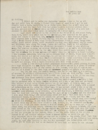 Letter from Capt. O. C. McDavid to Inez McDavid, 1945 April 28