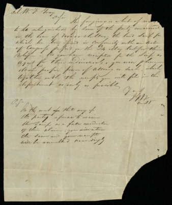 Letter from John G. Welschmeyer to William Fairfax Gray