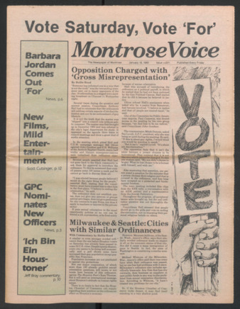 Montrose Voice, No. 221, January 18, 1985