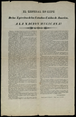 Proclamation issued by Major General Winfield Scott