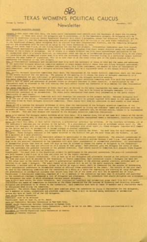 Texas Women's Political Caucus Newsletter, Vol. 4, No. 4, December 1975