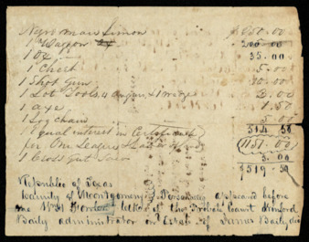 Inventory of the property of the estate of James Bailey by Winford Bailey