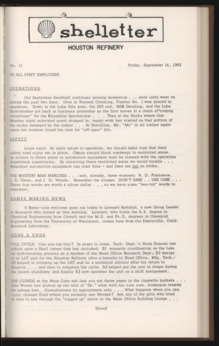 Shelletter, No. 13, September 14, 1962