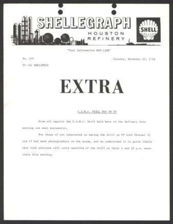 Shellegraph, No. 105, November 10, 1964, Extra