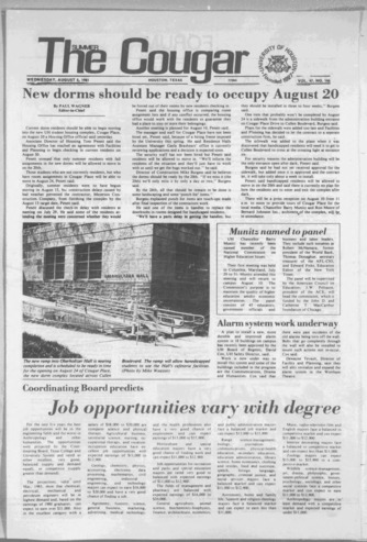 The Summer Cougar. Vol. 47, No. 146, August 5, 1981.