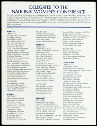 Delegates to the National Women's Conference