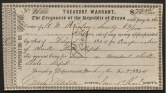 Treasury Warrant to H. W. Raglin
