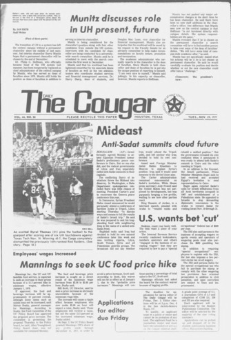 The Daily Cougar. Vol. 44, No. 50, November 29, 1977.