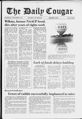 The Daily Cougar. Vol. 48, No. 6, September 9, 1981.