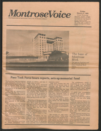 Montrose Voice, No. 22, March 27, 1981