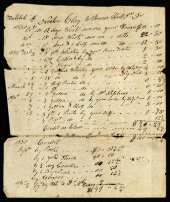 Bill from James Hall to Nestor Clay