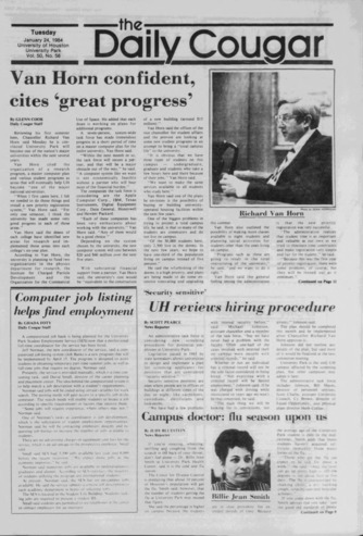 The Daily Cougar. Vol. 50, No. 58, January 24, 1984.