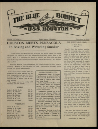 The Blue Bonnet, Vol. 1, No. 8, November 26, 1938