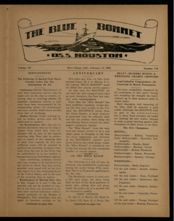The Blue Bonnet, Vol. 3, No. 7, February 15, 1936