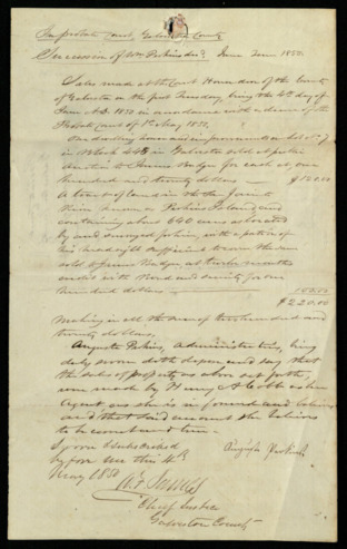 Affidavit of notice regarding the estate of William Pershing