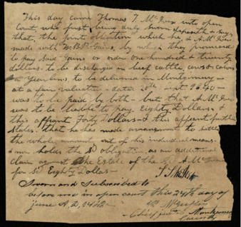 Claim against the estate of A. McIver