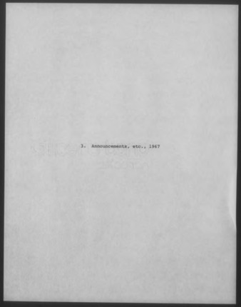 Mary Myart Malott Announcements, Clippings, Catalogues, 1967