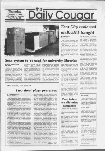 The Daily Cougar. Vol. 49, No. 65, February 3, 1983.