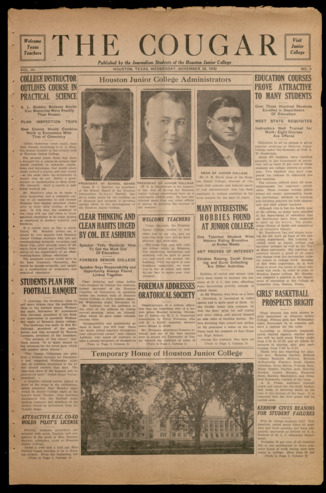 The Cougar, Vol. 4, No. 5, November 26, 1930