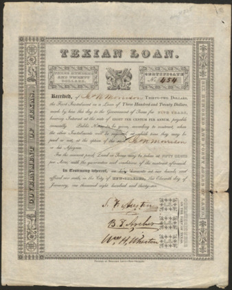 Texas Loan Bond No. 454