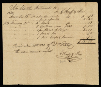 Bill from George Huff & Son to Mrs. Martha Bostick
