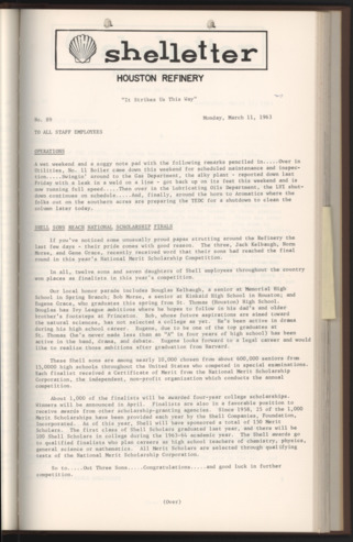 Shelletter, No. 89, March 11, 1963