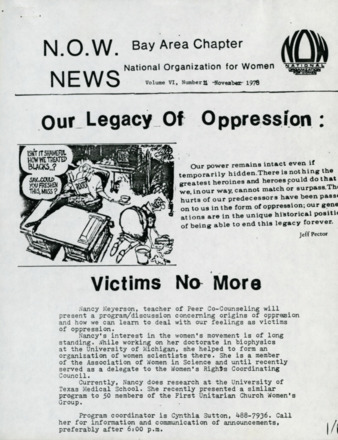 NOW News Bay Area Chapter, Vol. 6, No. 11, November 1978