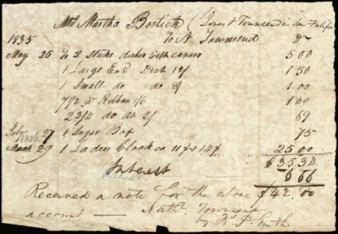 Bill from John Rice Jones and Nathanial Townsend to Martha Bostick
