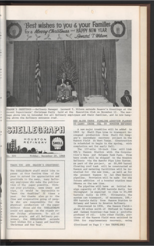 Shellegraph, No. 320, December 20, 1968