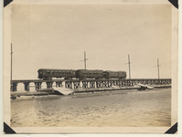 Train crossing temporary trestle