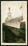 USS Houston (CA-30) in dry dock