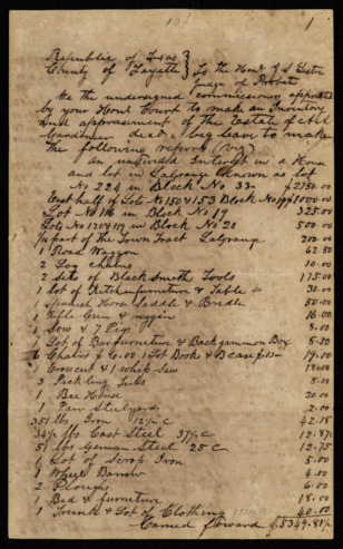 Inventory and appraisement of the property of the estate of A. A. Gandineer